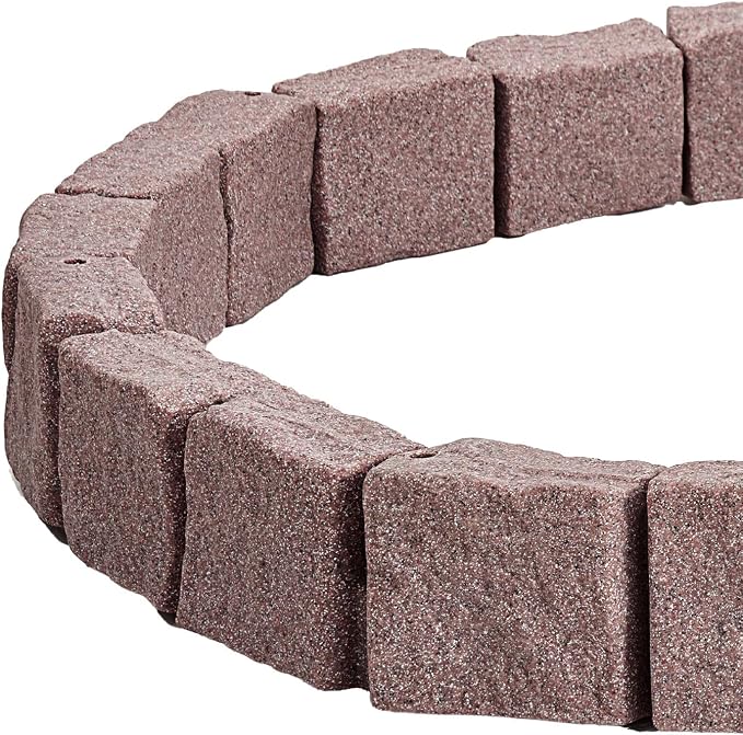 VEVOR Faux Stone Landscape Edging, 46.8" x 3.9" Realistic Lawn Edging with Anchoring Spikes, Flexible Brick-Sized Garden Border, Fade-Resistant Yard Garden Stone Border for Driveways Walkway, Brown