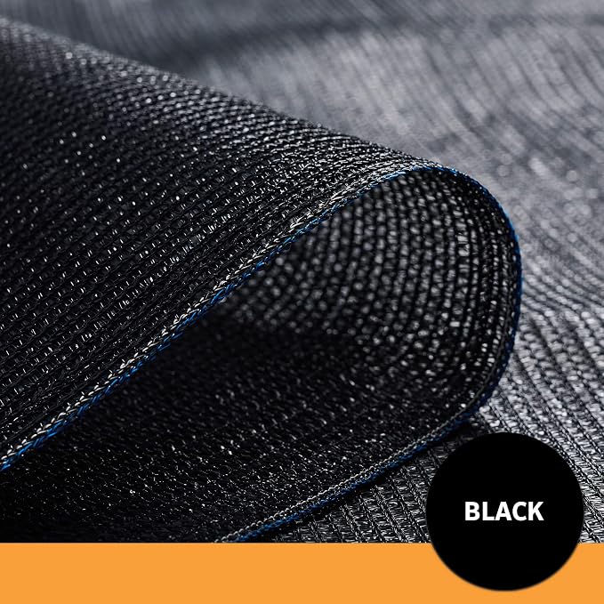 Coolaroo 70% UV Block Prvacy & Screening Fabric - Breathable Fence Cover for Patio, Balcony, Pool, and Play Area, Tear Resistant Windscreen, 6ftx15ft Roll, Black
