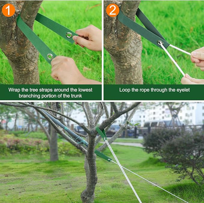 Jevrench 36 PCS Tree Straps for Staking, Guying, & Hurricane Protection, Heavy Duty Nylon Tree Support Straps with Buckle Fasteners