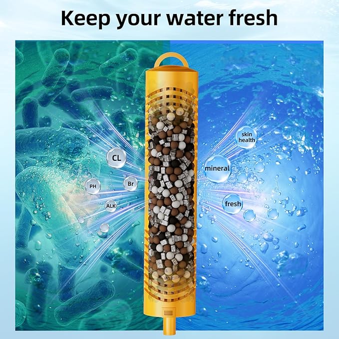 vibement Spa Mineral Sticks for Hot Tub, Hot Tub Mineral Stick Filter Cartridge, with 4 Months Lifetime Universal for Pool to Keep Water Clear(6pcs, Yellow)