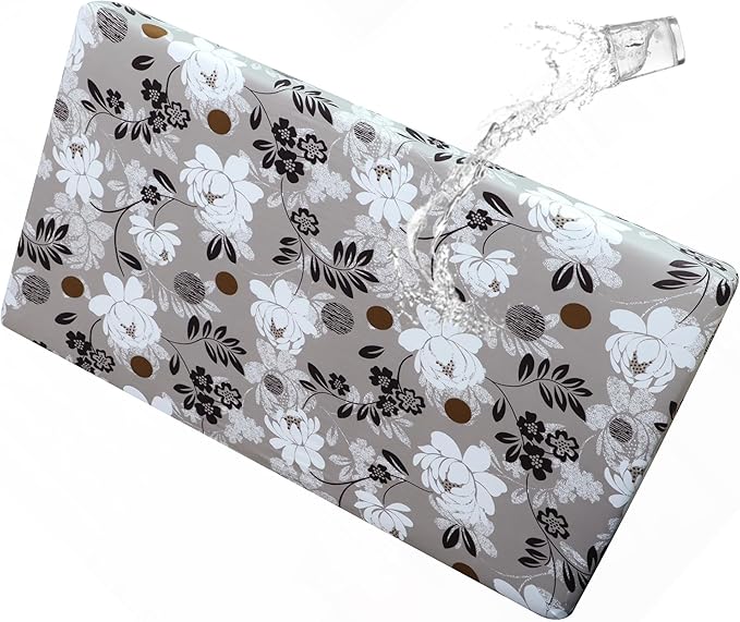 FORCHEER Waterproof Patio Cushion Cover for Outdoor Furniture 37x22x4 Stretch Floral Large Outdoor Cushion Cover with Ties 1 Piece Replacement Washable