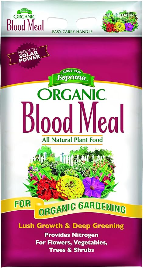 Espoma Organic Blood Meal Fertilizer 12-0-0. All-Natural Plant Food Source of Nitrogen for Organic Gardening. for Flowers, Vegetables, Trees & Shrubs. 17 lb Bag.
