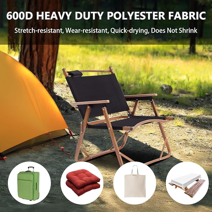 Waterproof Canvas Fabric by The Yard 58inch 600D Upholstery Material Polyester Fabric Outdoor Water Resistant Fabric for Sewing Chair Patio Cushion Purse Bag Interior, Pre Cut 5 Yard Black