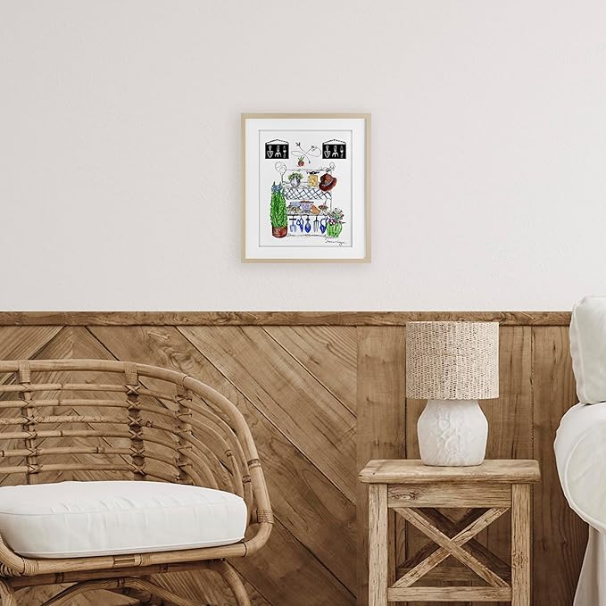 Stupell Industries Spring Gardening Potting Shed Birch Framed Print Under Glass design by Susan Lugar, 21 x 17