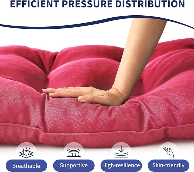 IPYNBAP Outdoor Bench Cushion, 59x18x5 Inch, Waterproof Bench Cushion for Outdoor/Indoor Furniture, Tufted Patio Bench Seat Cushion, Fade Resistant Outdoor Cushions for Porch Swing Couch, Burgundy
