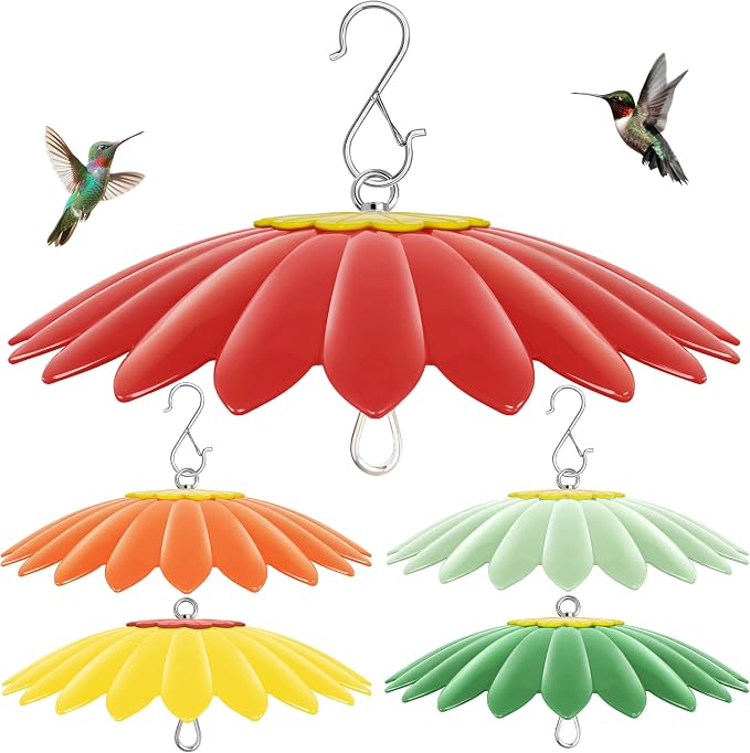 10.5 inch Bird Feeder Rain Guard,Hummingbird Feeder Shade Dome Cover,Umbrella Cover for Bird House for Outdoor,Squirrel Baffle,5 Pack(LightGreen,Green,Yellow,Orange,Red)