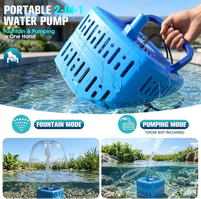 Pond Filter Pumps with Lights, 800GPH Pond Pump with Filter Fountain Kit,130W Pond Filter System with Pump Filter Kit, Koi Pond Filters for Outdoor Pond Water Features(Corded Electric)-Blue