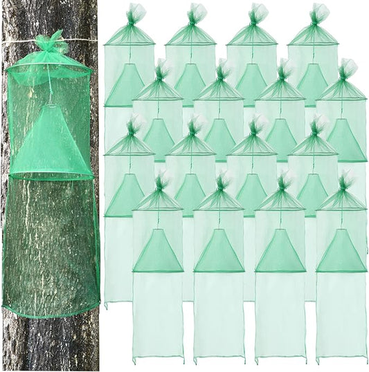 Qualirey 1 Pack Spotted Lanternfly Traps Lantern Fly Killer Mesh Tree Trap with Jute Rope and Nails Effective Way to Catch Lantern Flies and Nymphs (Green)