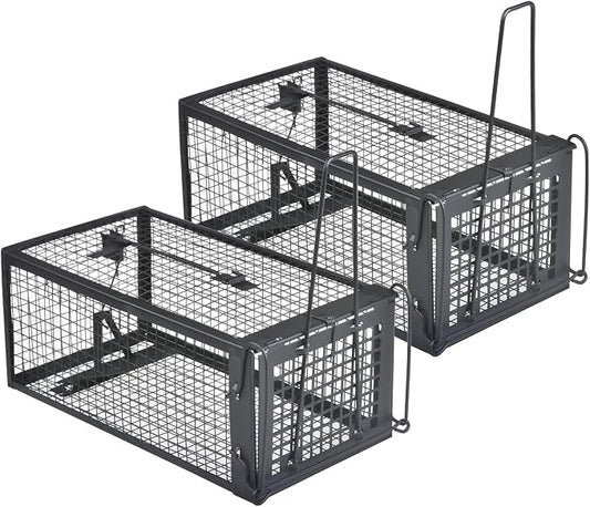 Gingbau 2-Pack Chipmunk Rat Traps Humane Live Mouse Trap Cages