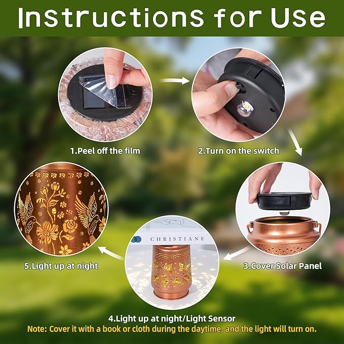 Solar Lanterns Outdoor Waterproof, Butterfly Birthday Gifts for Women Mom Grandma, Garden Hanging Solar Lantern Lights for Patio
