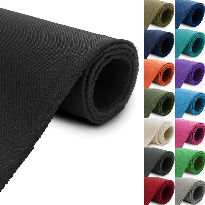 Thickened Waterproof Canvas Fabric by The Yard 1200D 58" W Outdoor Upholstery Material Heavy Duty Fabric Water Resistant Sewing Material for Chair Patio Cushion Purse Bag 5 Yard Black