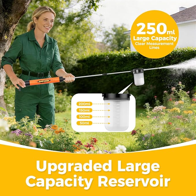 Diatomaceous Earth Powder Duster with Adjustable 4FT Rod, Clog-Free & Adjustable Output Pump, Ideal for Diatomaceous Earth Application, Powder Dispensing, Dusting Tasks & Indoor/Outdoor Gardening