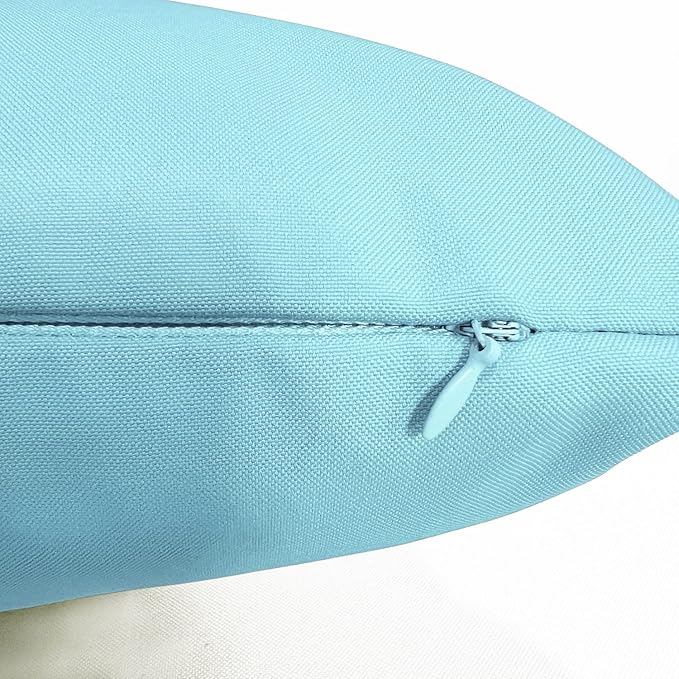 VAKADO Outdoor Waterproof Throw Pillow Covers 22X22 Set of 2 Decorative Aqua Patio Furniture Turquoise Cushion Cases Outside Decor for Couch Garden Bench Porch