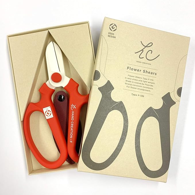 Flower Scissors Hand Creation F-170 (Red)