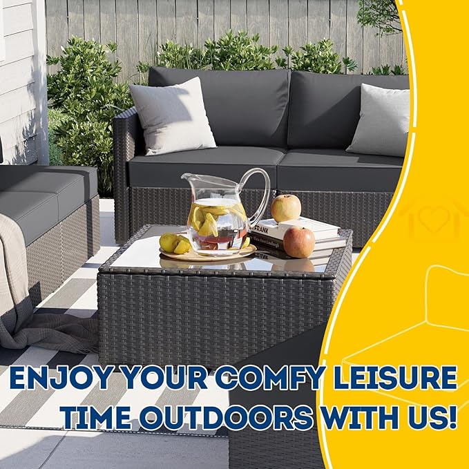 AAAAAcessories Outdoor Seat Cushions for Chairs, Fade-Resistant, Waterproof Patio Furniture Replacement Cushions, 23" x 23" x 5" + 23" x 13.5", Dark Gray
