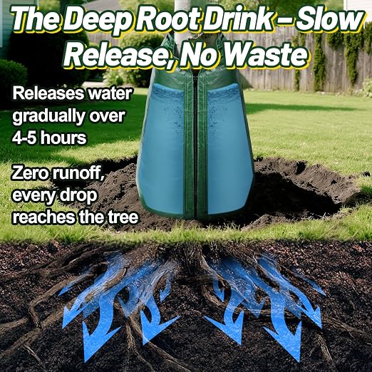 12 Packs Slow Release Tree Watering Bags - 20 Gallon Zippered Automatic Drip Irrigation Bags for New Planted and Transplanted Trees
