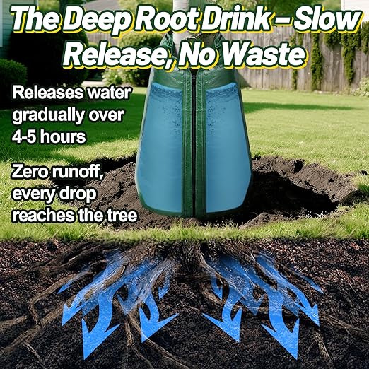 4 Packs Slow Release Tree Watering Bags - 20 Gallon Zippered Automatic Drip Irrigation Bags for New Planted and Transplanted Trees