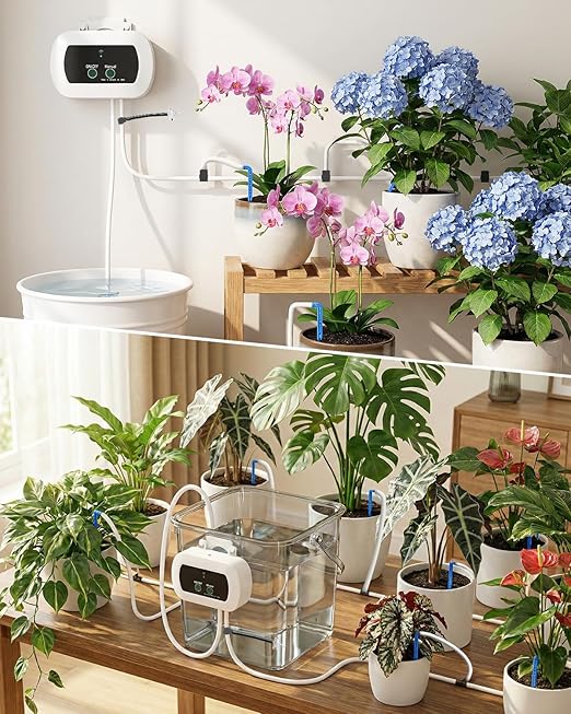 Automatic Watering System for Potted Plants,[Wi-Fi & App Control] Smart Plant Watering Devices for Indoor Outdoor, Automatic Drip Irrigation System Device Kit-USB Charging,Water 10 Plants