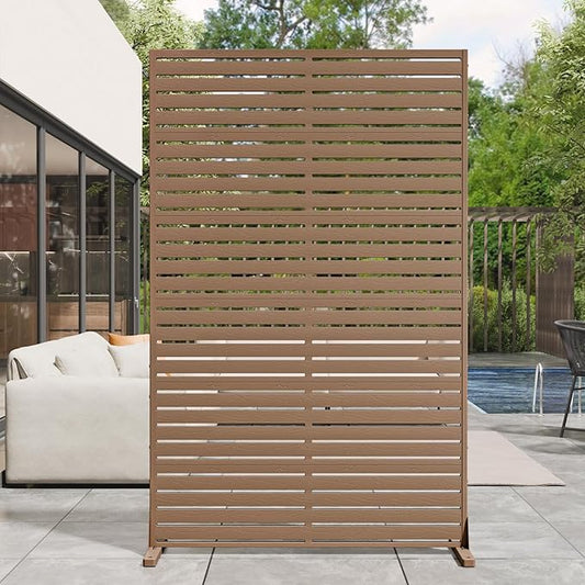 Privacy Fence Screen Outdoor Freestanding Privacy Panel, 72" H×47" W HDPE Decorative Panels with Stand, Room/Garden Divider, Outdoor Privacy Screen for Patio,Deck, Balcony, Pool
