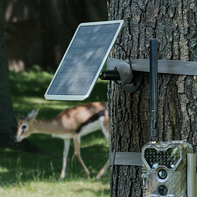 Meidase SP350 Solar Panel 5200mAh for Trail Camera, Built-in Rechargeable Lithium Battery, 12V/1A, 9/1.3A, 6V/2A, 5.5x2.1 DC Plug, 13-feet Cable Solar Panel