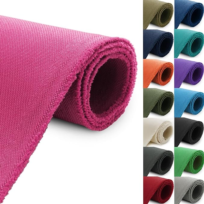 Thickened Waterproof Canvas Fabric by The Yard, 1200D 58" W Outdoor Upholstery Material Heavy Duty Fabric Water Resistant Sewing Material for Chair Patio Cushion Purse Bag, 5 Yard Hot Pink