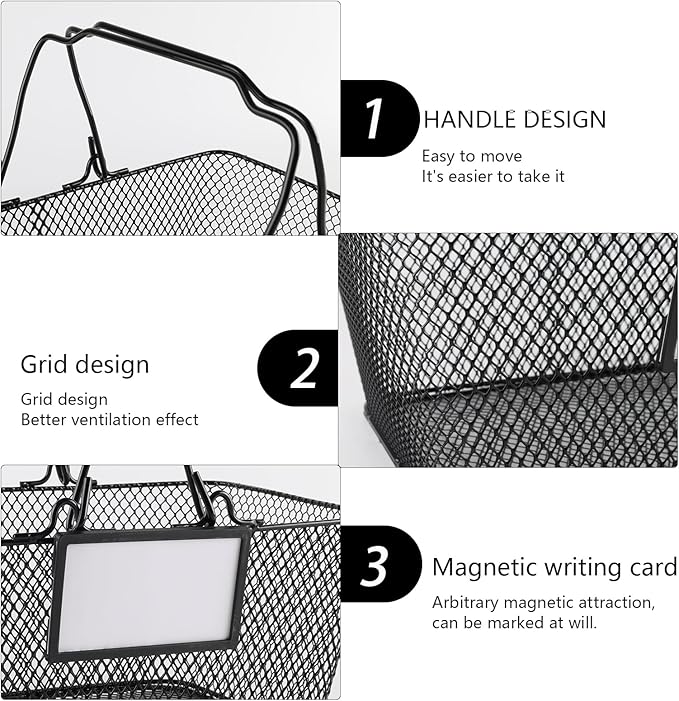 Garden Harvest Basket,Metal Wire Storage Basket with Handle,Large Food Baskets,Garden Baskets for Gathering Vegetables,Fruits,Kitchen,Picnic,Black