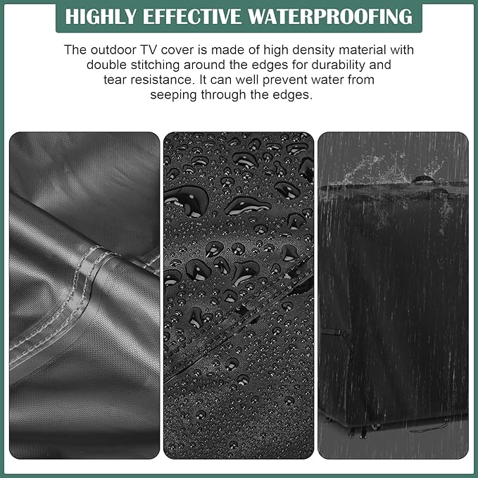 Kingling Outdoor TV Cover 75 Inch Weatherproof for 85 Inch TV, Waterproof Outdoor TV Stand Covers For Mobile TV Carts With Floor Stand Base, TV Screen Protection Covers For Outside- 75”L x 14”W x 55”H(Cover Only)