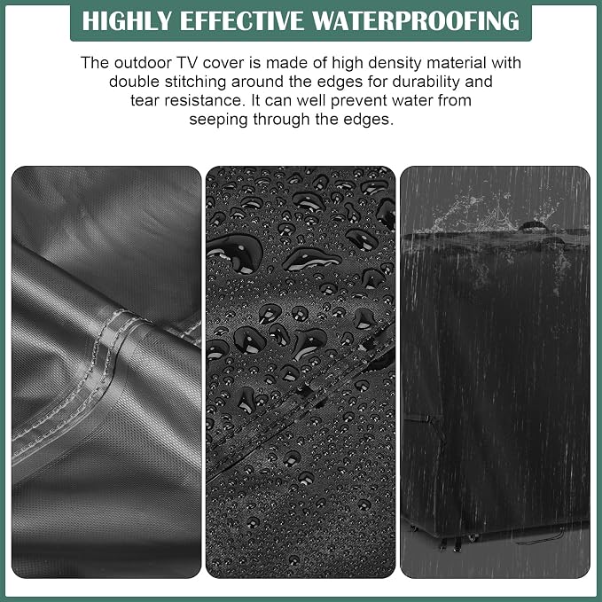 Kingling Outdoor TV Cover 58 Inch Weatherproof for 65 Inch TV, Waterproof Outdoor TV Stand Covers For Mobile TV Carts Stand, TV Screen Protection Covers For Outside- 58”L x 14”W x 55”H(Cover Only)
