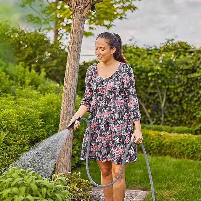 2025 Upgraded 50FT Non-Expanding Garden Hose, Ultra-Light & Flexible Water Hose - Burst-Resistant, Kink-Free, High-Pressure, All-Weather Use for Lawns, Gardens, and Outdoor Cleaning