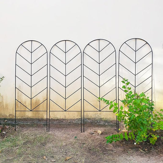 2 Pack Trellis for Climbing Plants Outdoor 45" H x 15.9" W Garden Trellis, Plant Trellis for Climbing Rose Vegetable Flower, Lawn, Backyard, Black Metal Trellis