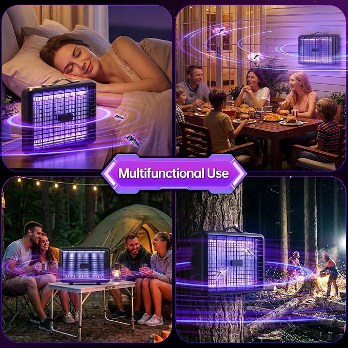 Electric Bug Zapper Indoor Outdoor, 100,000-Hour LED Mosquito Zapper with 3500V Powerful Grid, Lightweight Fly Zapper for Home, Patio, Garage