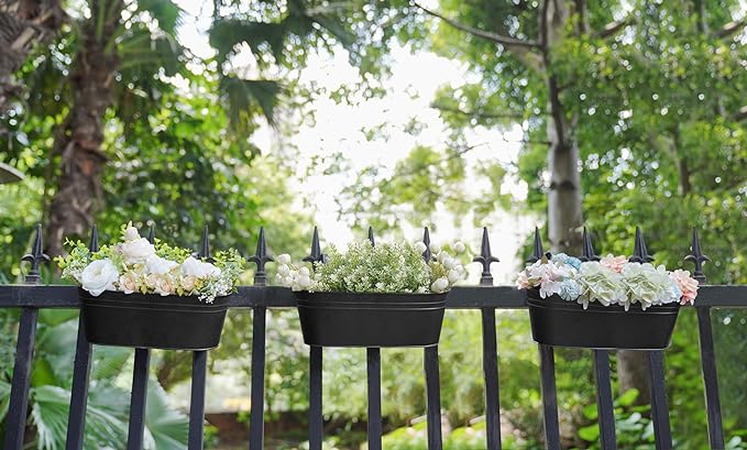 Dahey 3 Pcs Metal Hanging Flower Pots and 4 Pcs Glass Wall Mounted Vases for Indoor Plants Home Office Garden Yard Wall Decor