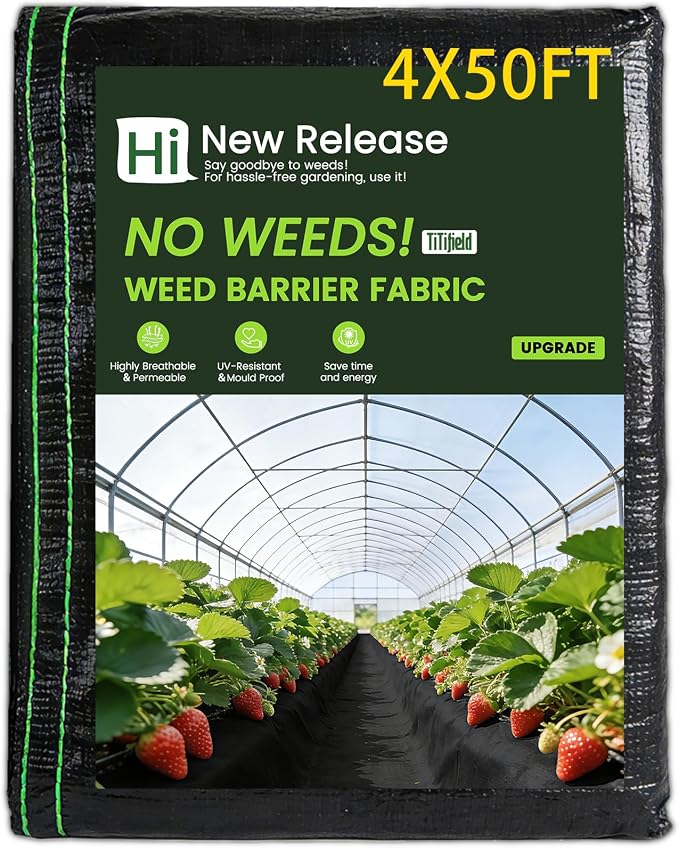 Garden Weed Barrier Landscape Fabric,Weed Block Fabric Heavy Duty 3.2OZ,Woven Mulch for Landscaping Ground Cover Weed Control Fabric, Black Garden Bed Liner