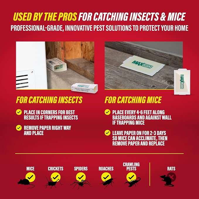 Catchmaster Max Catch Mouse & Insect Glue Traps, Case of 6 Packs of 72 Classic Glue Boards (432 Total), Bulk Mouse Traps Indoor for Home, Pest Control for Industrial & Office Use
