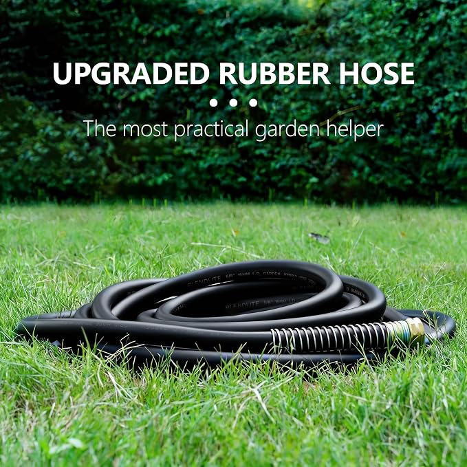 5/8" x 75ft Garden Hose, -40℉ To 190℉ Hot/Cold, Heavy Duty,Flexible, 300psi Working, 1000psi Burst, 3/4" Brass Fittings with Hose Protector Coil Spring for Outdoor,Yard, Farm