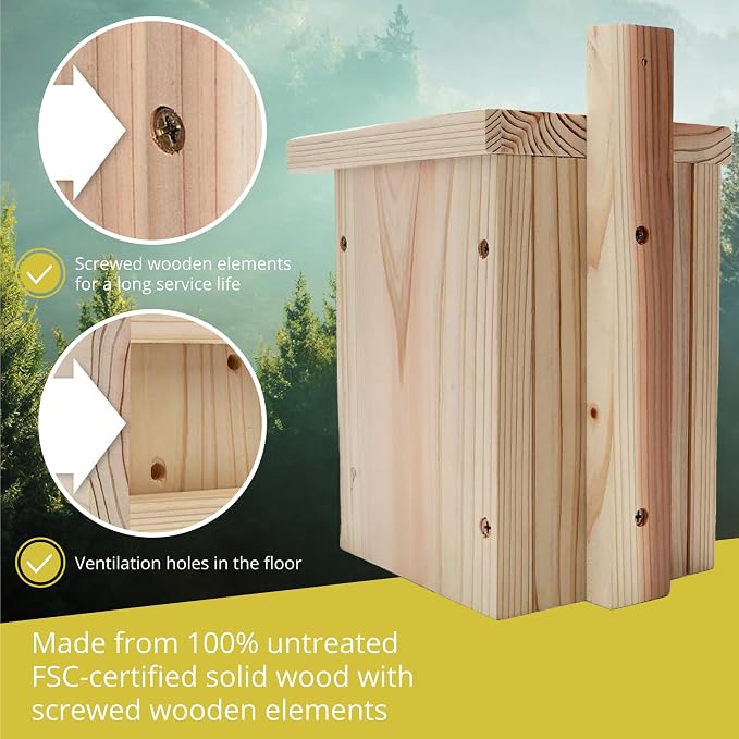 Wildlife Heart I Bird Nestheline Deals Made of Solid Wood - Screwed, Nesting Boxes for Birds, Nesting Box red throats, Bird House Incubator for Birds, birded Box Weatherproof