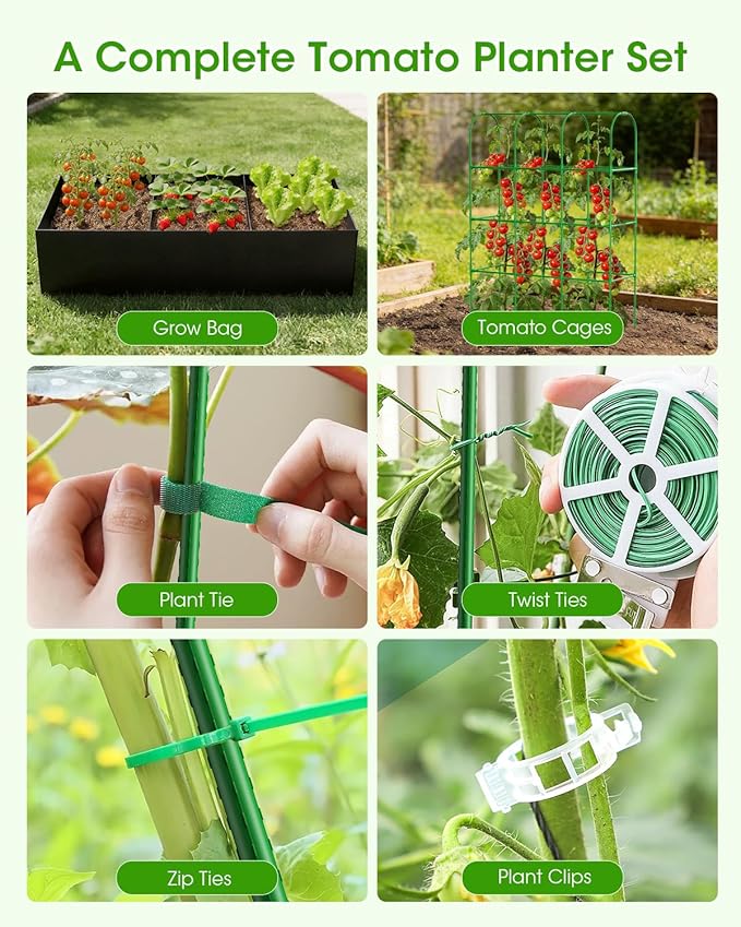 Cucumber Trellis with Grow Bags for Garden, U Frame Garden Trellis for Climbing Plants, Metal Plant Trellis with Garden Netting for Vegetables Flowers Fruits(4 Arches)(U-Shape)
