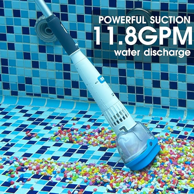 Rechargeable Hot Tub Vacuum Cleaner for Spa - Magnetic Drive System, Ultra Fine Mesh Filter for Small Particle, Spot Cleaning for Above-Ground Inground Pools, 60 Mins