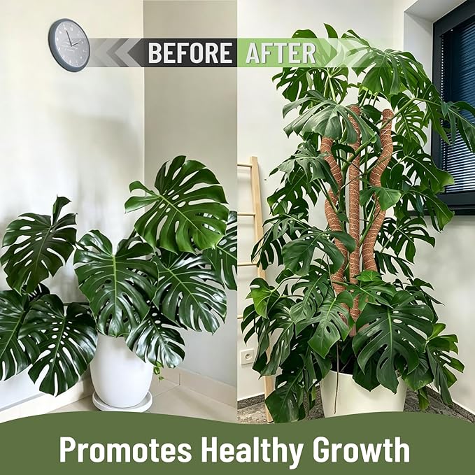 3-in-1 Moss Pole, Bendable Monstera Plant Support, 30Inch Moss Poles for Climbing Plants, Plant Stakes for Indoor Plants, Plant Support for Monstera, Pothos - 1 Pack