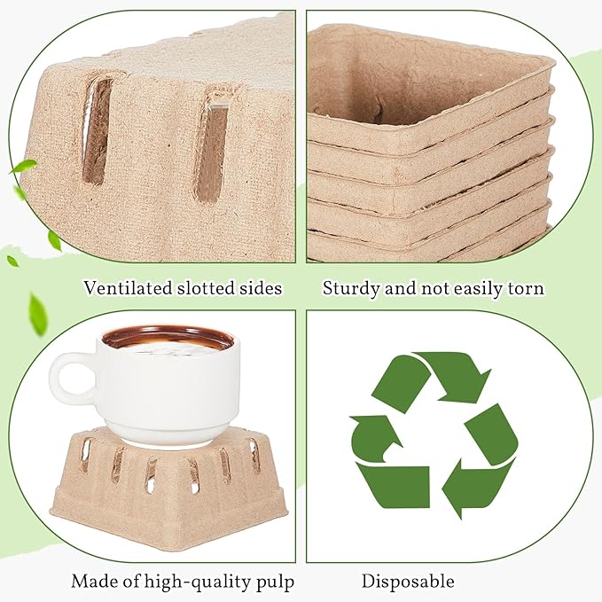 Reallnaive 50 Pack Natural Pulp Fiber Berry Baskets 1/2 Pint, Small Molded Produce Vented Basket for Strawberry, Blueberry, Raspberry, Vegetables, Farmers Market, Fruit Picking, Garden Harvest, Party