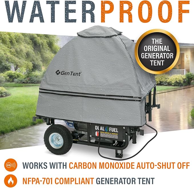 GenTent Open Frame Running Cover - Universal Adapter Kit Generator Tent (Slate, Original - Standard)