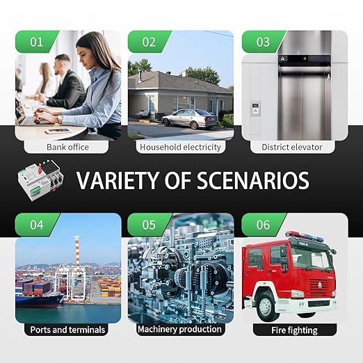 63Amp AC110V Automatic/Manual Transfer Switch 3P 50/60Hz, 3POLE 63A Mini ATS Solar Auto Dual Power Switch W2R for Home Generator, Din Rail Mount Cn Automatic Changeover Fast Transfe for,Rv,Lv Power