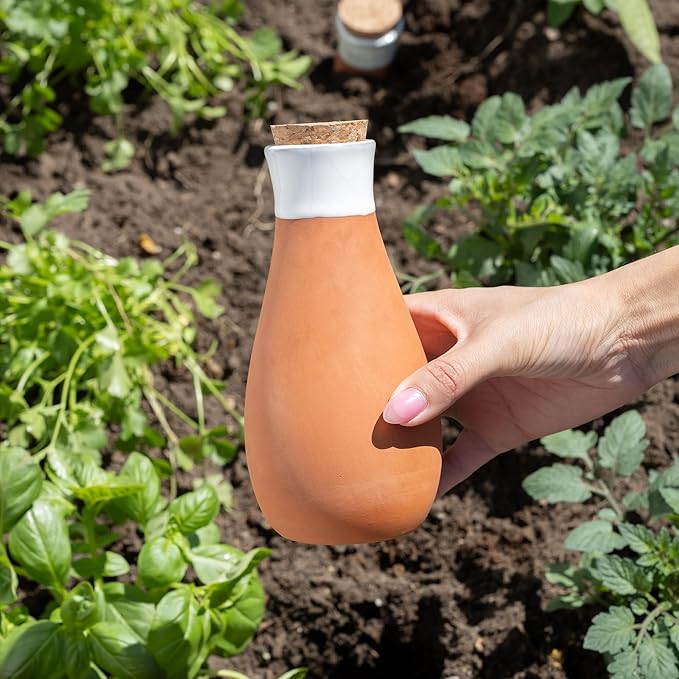 Plant Self Watering Globes - Terracotta Watering Spikes - Slow Release Olla Watering Pots - Drip Irrigiation Olla System