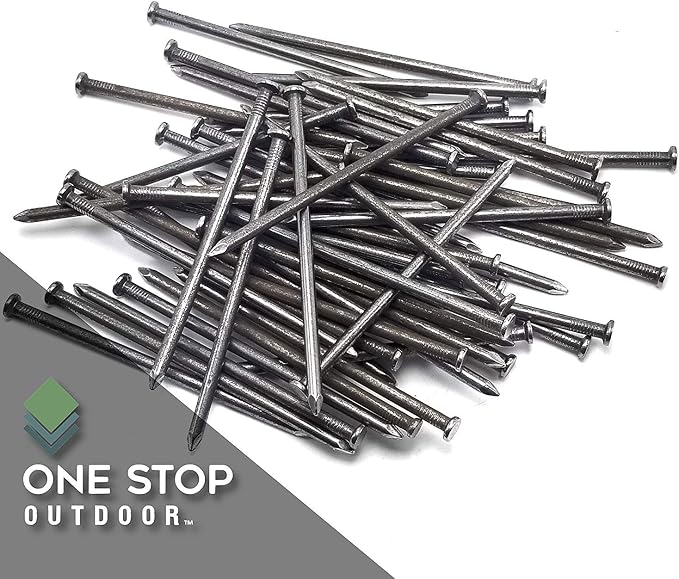 USA Made - Large Synthetic Grass 6" Stakes (2.5 Pound) Non-Galvanized Thick 4-Gauge Professional Style, Will Rust for Extra Hold - Spikes for Artificial Turf (Approximately 25 Nails Per Bag)