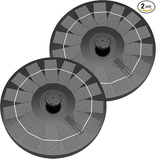 AISITIN 2.5W Solar Bird Bath Fountain, Solar Fountain for Bird Bath with 6 Nozzles, 6.7" Solar Powered Water Fountain for Garden, Ponds, Pool, Fish Tank, Outdoor and Aquarium, 2 Pack