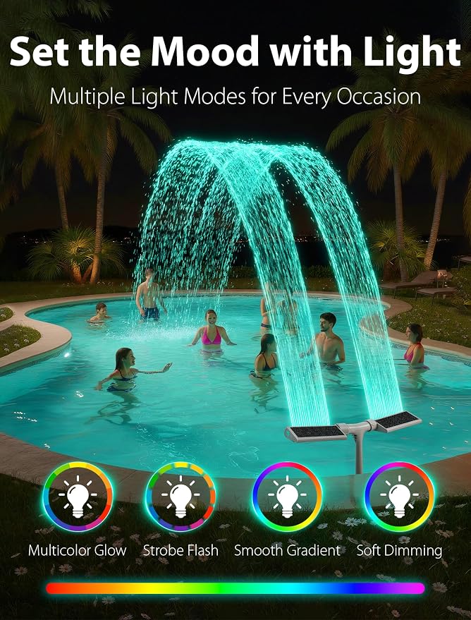 2026 Solar Pool Fountain & Poolside Storage for Above Ground Pool