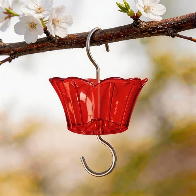 Ant Moat for Hummingbird Feeder - 3 OZ x 4 Pack Red Insect Guard with Large Capacity