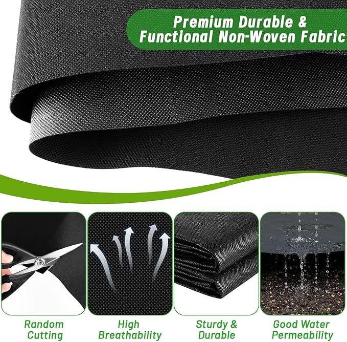 63*83IN Raised Garden Bed Liner, 2pcs Non Woven Fabric for Large Veg Trough, Cuttable Plant Liner Keeps Soil Contained & Water Drainage for Outdoor Planter Veg Trough