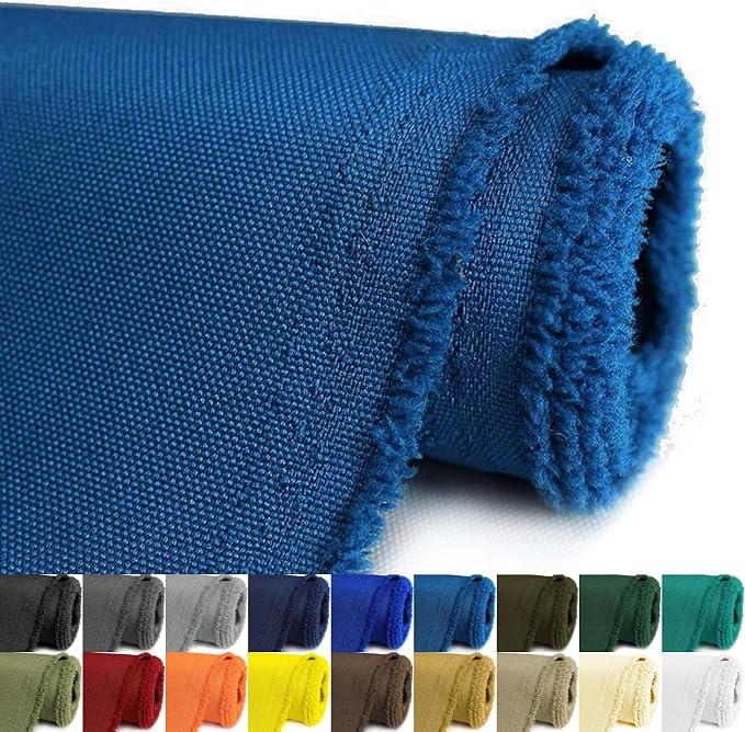 Waterproof Canvas Fabric by The Yard 58inch 600D Upholstery Material Polyester Fabric Outdoor Water Resistant Fabric for Sewing Chair Patio Cushion Purse Bag Interior, 5 Yard Ocean Blue