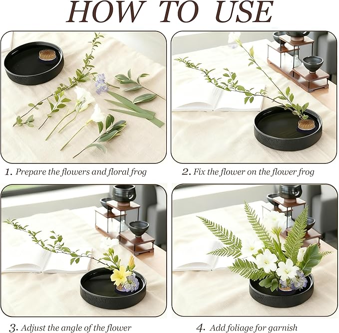 Daywhote Stainless Steel Flower Frogs for Floral Arrangements - 12 Pack with 3 Sizes(1.18", 1.57", 1.96"), Reusable Floral Holder Pins for DIY Craft, Centerpiece, Vase (Round Rubber Base)